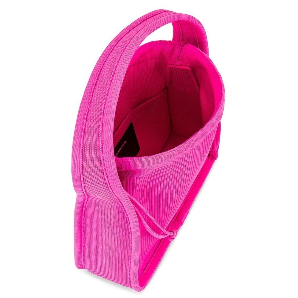 NEW! Alexander Wang Neon Bubblegum Pink Ryan Small Ribbed Knit Bag Satchel FWRD - Picture 11 of 12